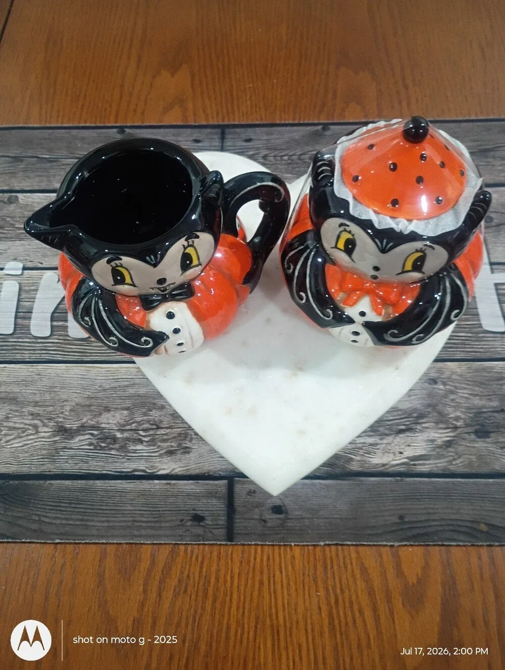Johanna Parker Halloween Bat Set  Sugar Bowl & Creamer